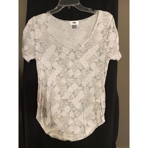 Black, white, gray top